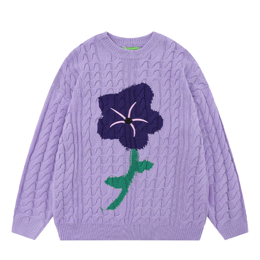 Large Horn Flower Loose Sweater