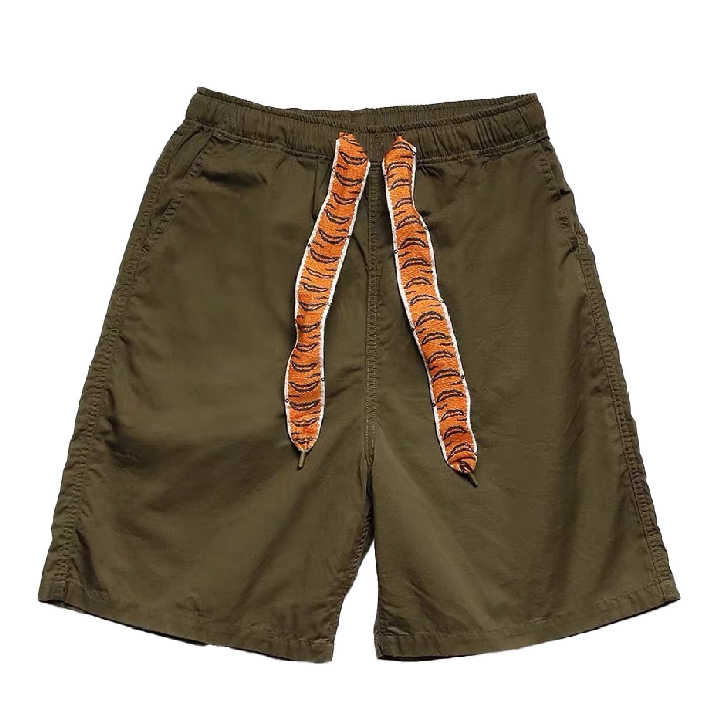 Two-tone Tiger Ribbon Cotton Casual Shorts