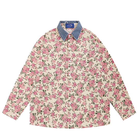 Floral All-Over Printed Corduroy Shirt