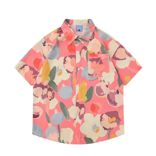 Short Sleeve Florals Casual Shirt