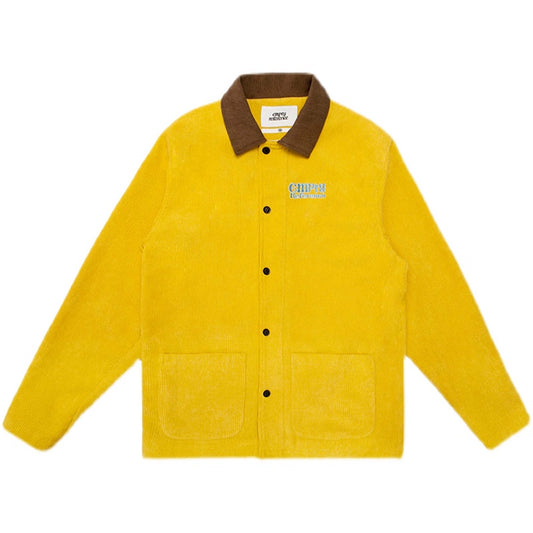 Yellow Retro Stitching Corduroy Jacket